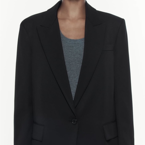 NWT Zara Straight Cut Buttoned Blazer - Picture 3 of 9